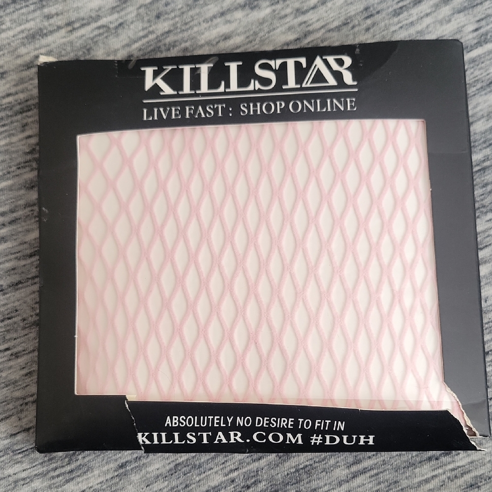 Killstar NIcole Fishnet Dress In Pastel Pink